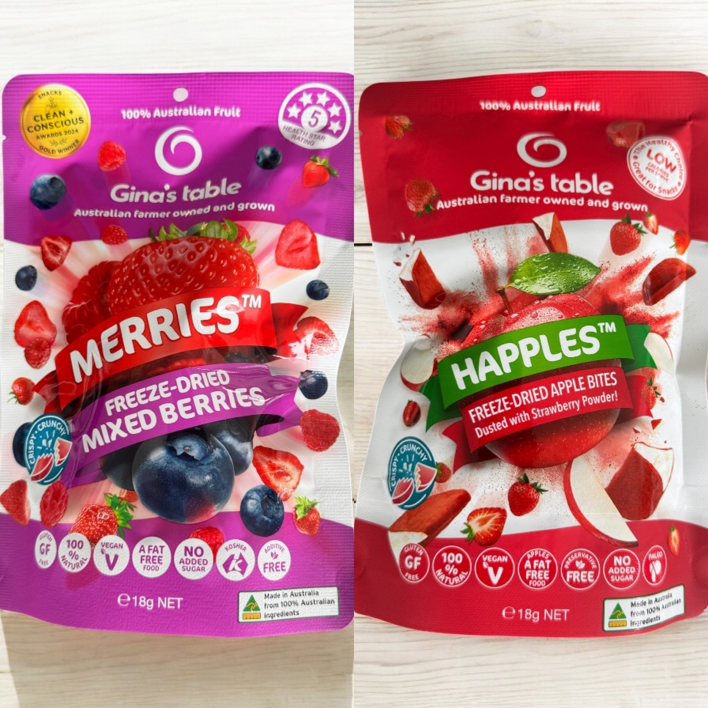 *Top Seller**  ‘Happles’  Strawberry Dusted Freeze Dried Apple Bites