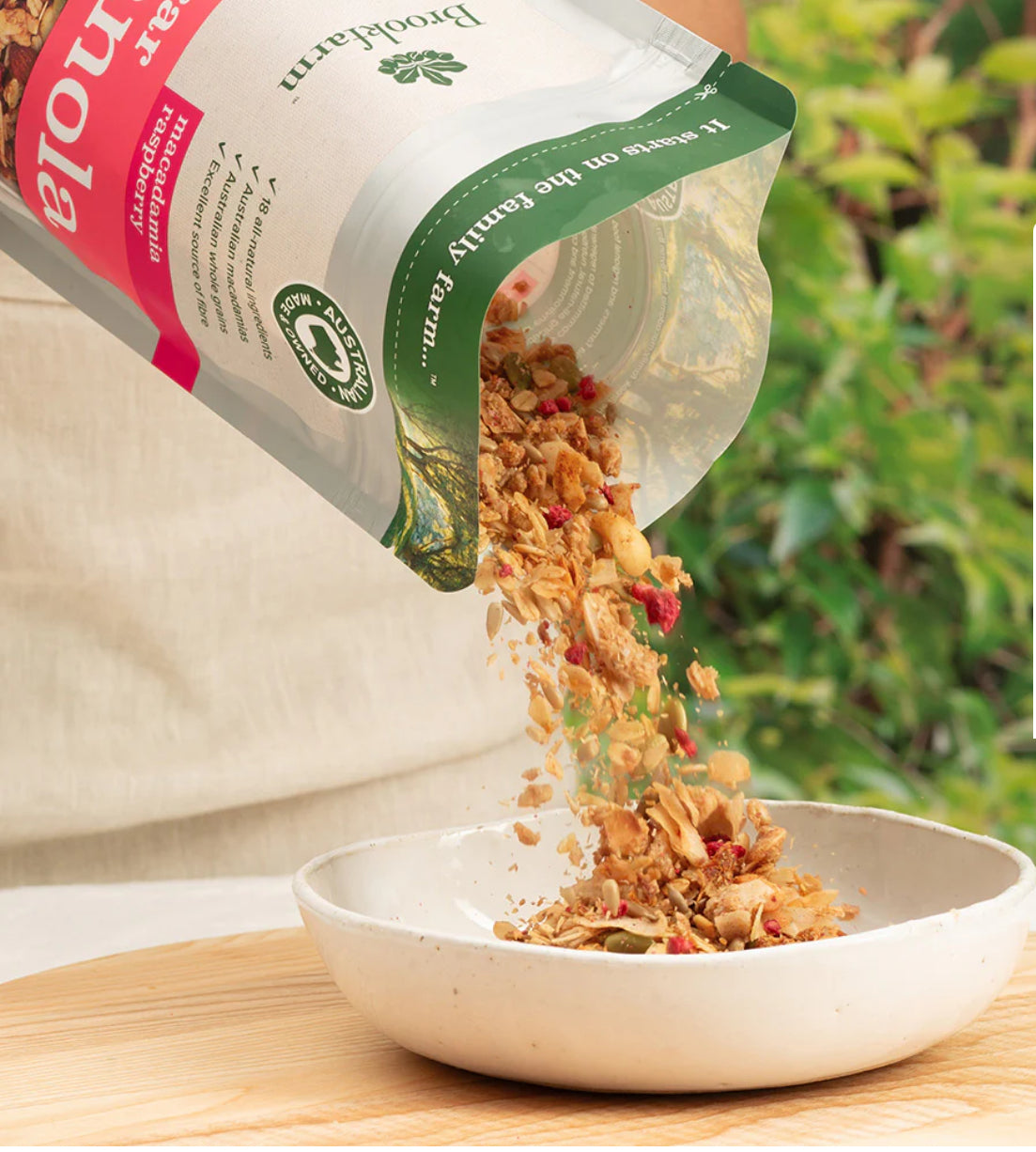 Brookfarm Low Sugar Macadamia & Raspberry Granola-The Village Grocer Club