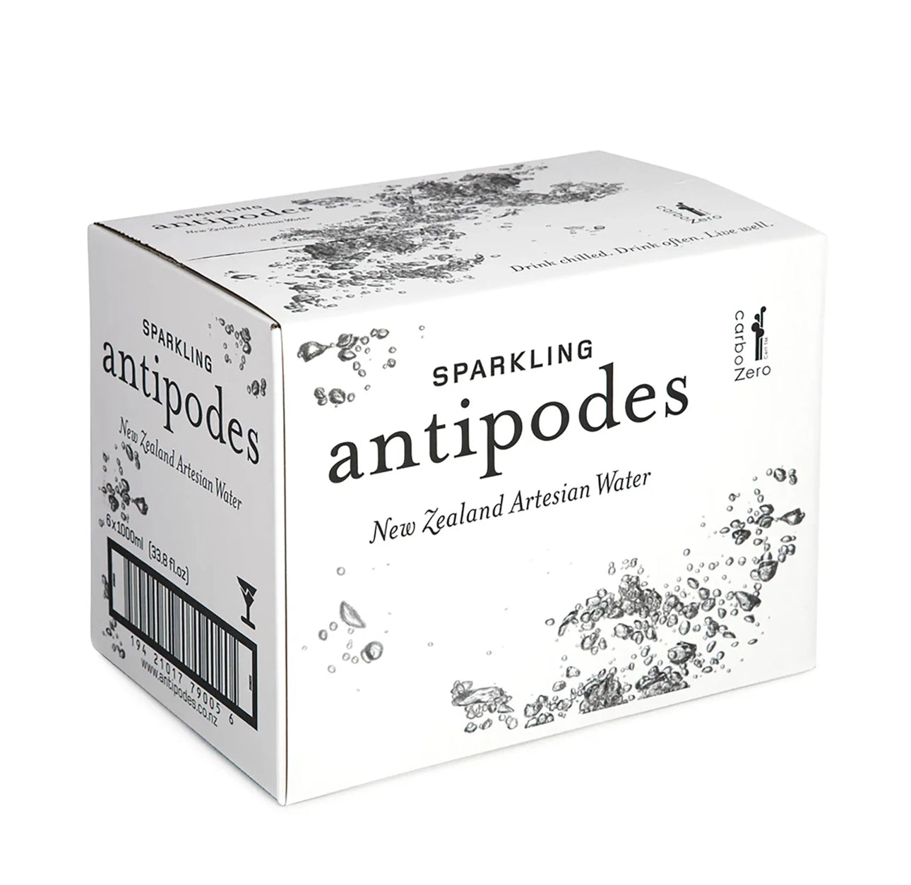 Refresh with 1ltr Award Winning Antipodes Sparkling Mineral Water
