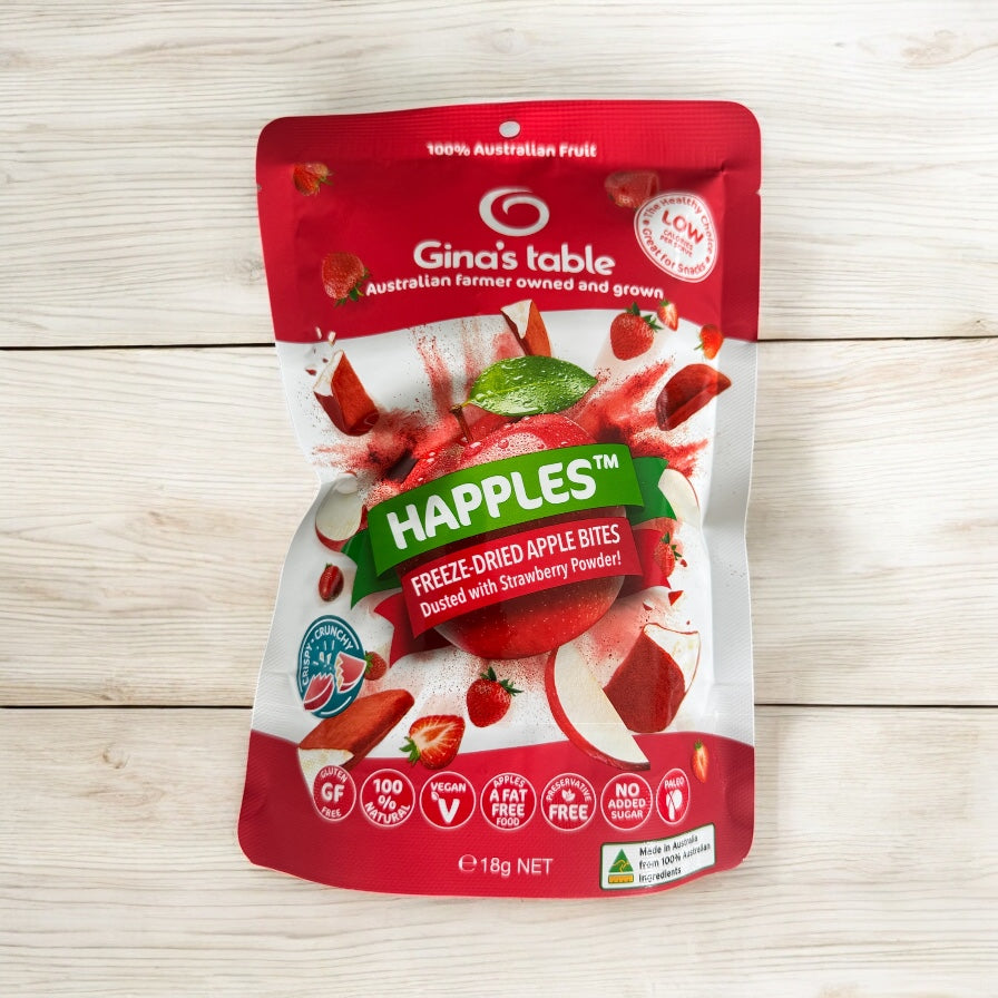 *Top Seller**  ‘Happles’  Strawberry Dusted Freeze Dried Apple Bites