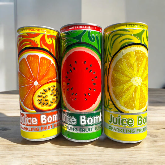 Refreshing Juice Bombs - simply carbonated fruit juice, no nasties