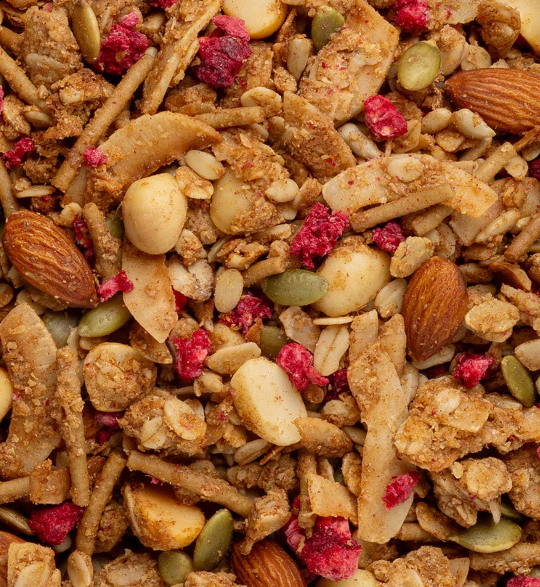 Brookfarm Low Sugar Macadamia & Raspberry Granola-The Village Grocer Club
