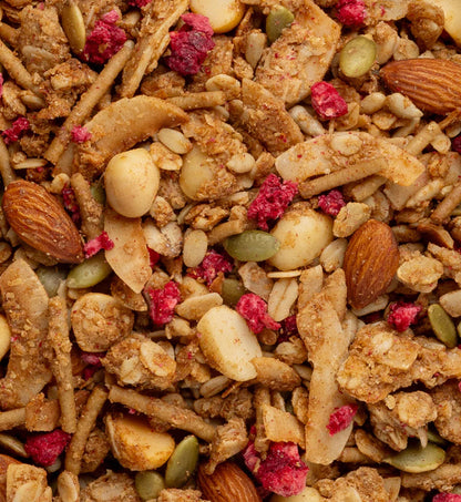 Brookfarm Low Sugar Macadamia & Raspberry Granola-The Village Grocer Club