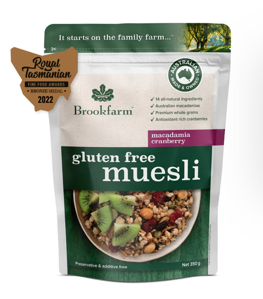 Brookfarm Gluten Free Muesli Macadamia & Cranberry-The Village Grocer Club