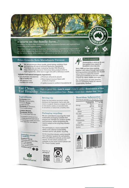 Brookfarm Paleo Keto Granola - macadamia coconut