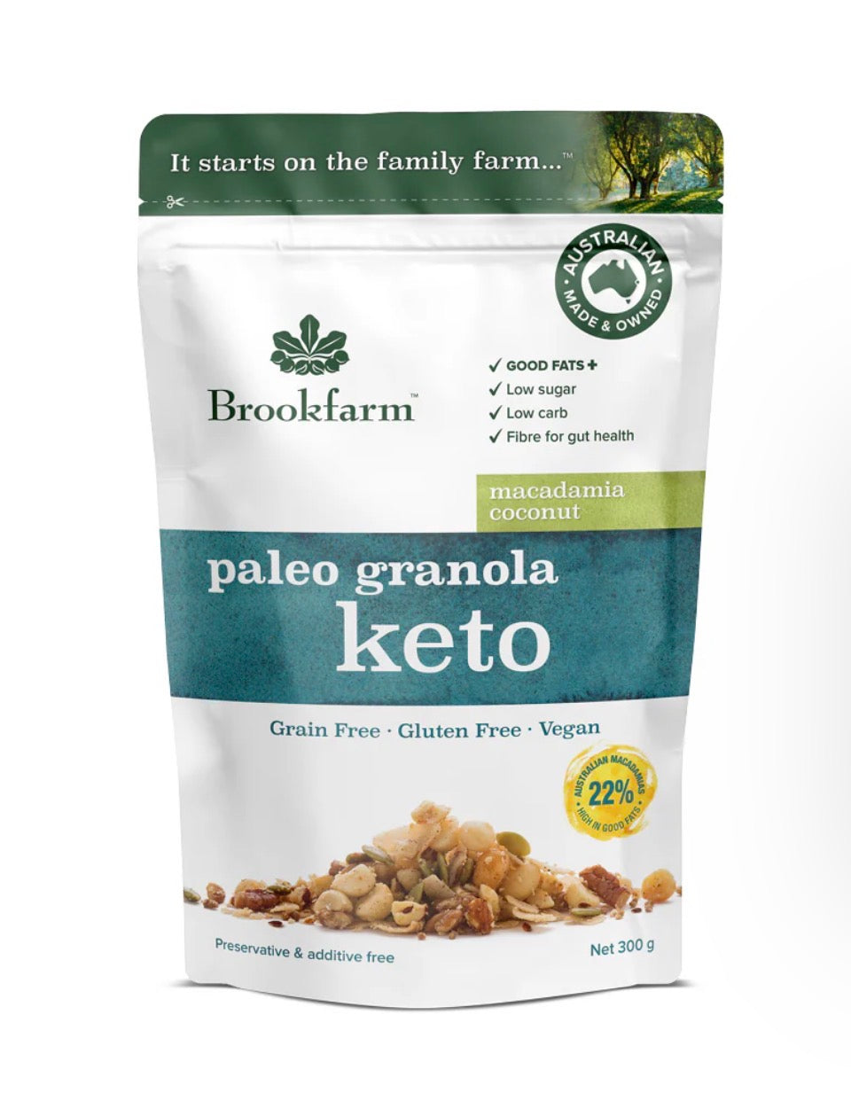 Brookfarm Paleo Keto Granola - macadamia coconut