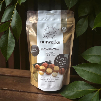 Easy-Crack Macadamias  - Roasted • Salted • Vanilla • Key-Opened Sunshine
