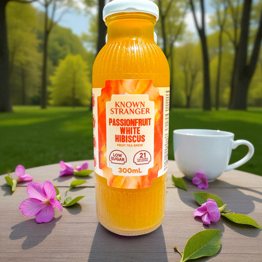Passionfruit Hibiscus Botanical Ice Tea Brew  - White Hibiscus + Real Fruit • 99% Sugar-Free • Jamaican Glow