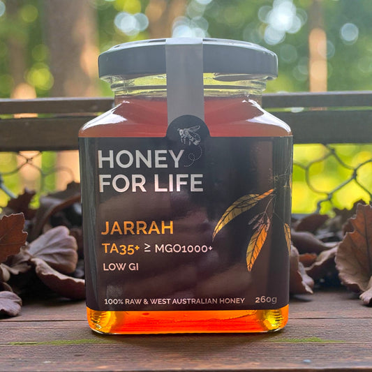 Honey For Life Jarrah TA35+ ≥ MGO1000+ Raw Honey | Low GI, Super Active Australian Honey