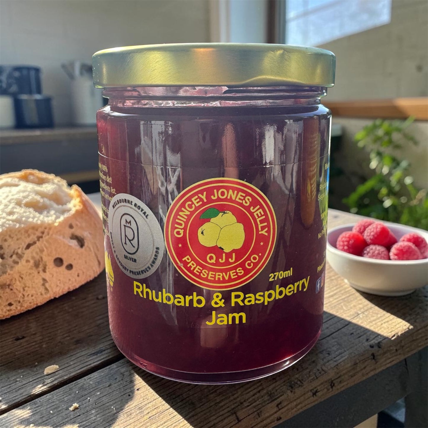Quincey Jones Delicious Award Winning Raspberry and Rhubarb Jam