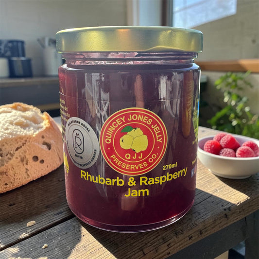 Quincey Jones Delicious Award Winning Raspberry and Rhubarb Jam
