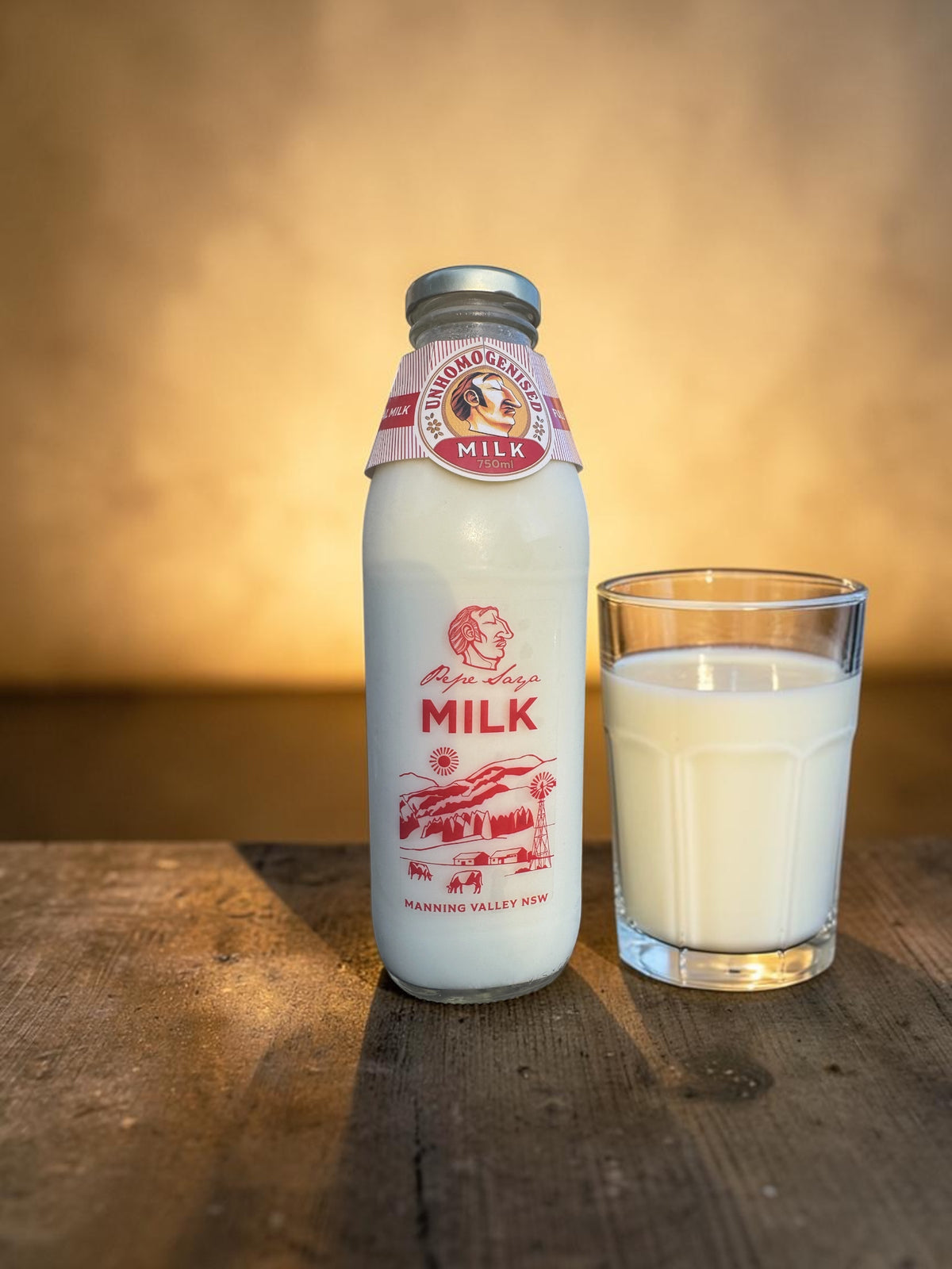 *From Thursday* Pepe Saya 750ml Glass Bottle — Un homogenised Single-Origin Milk, tastes like milk used to!